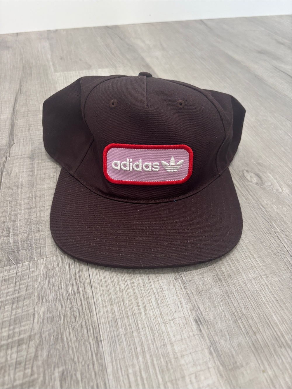 adidas Brown Snapback Cap with Red/ pink
Patch Logo